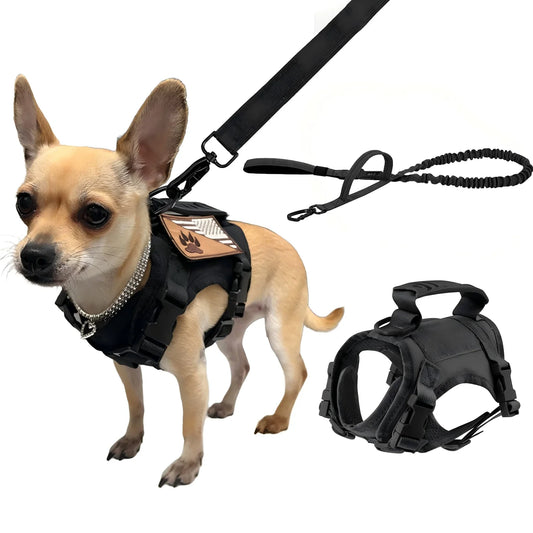 Adjustable Nylon Tactical Harness Leash Set For Cats And Small Dogs