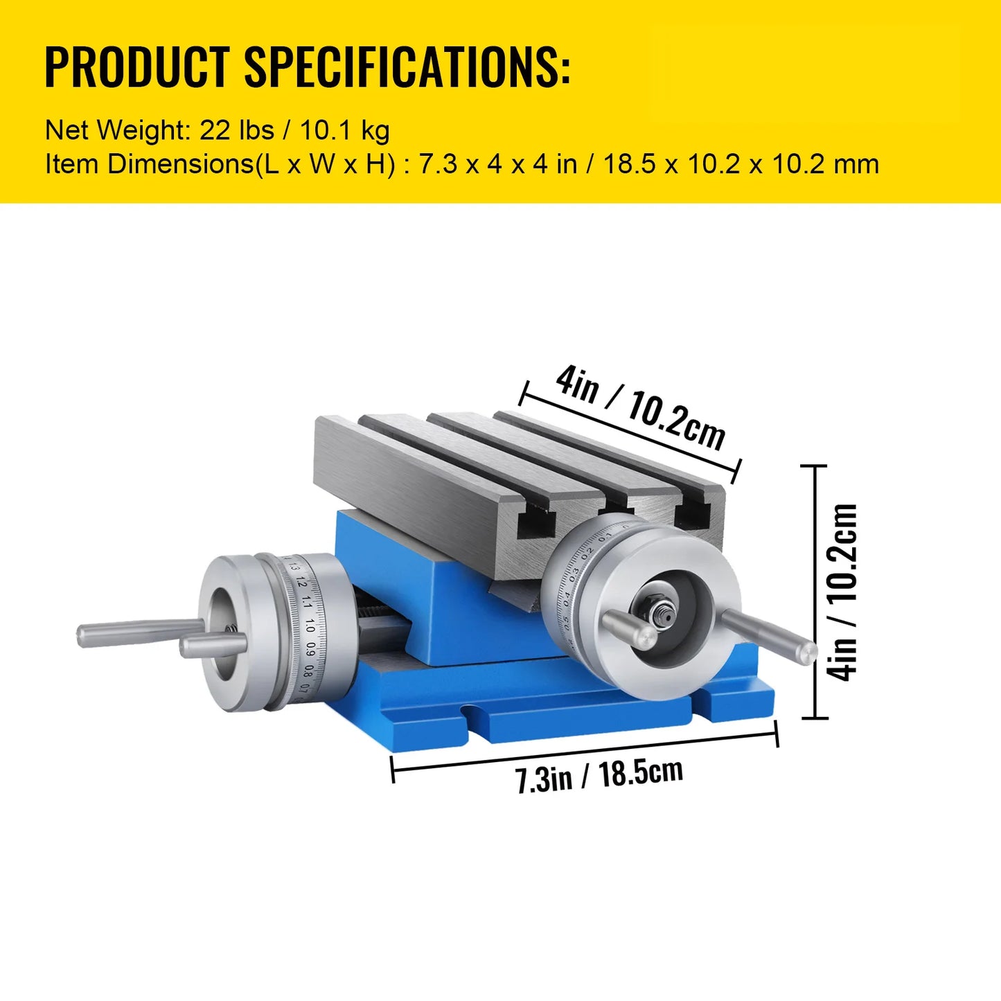 SucceBuy Milling Working Table 7.3 X 4 Inch Worktable Compound Slide Table for All Drill Stands Bench Drilling Milling Machine