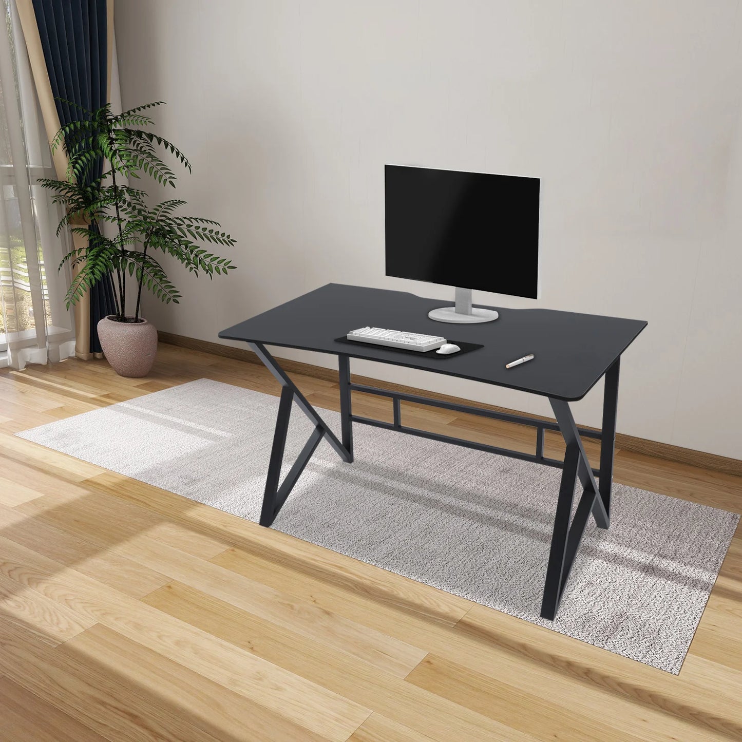 120x60cm/140x60cm K-shaped legs Computer Desk Home Office Writing Desk Ergonomic Student Writing Desk Gaming Desk 110 lbs Load-bearing