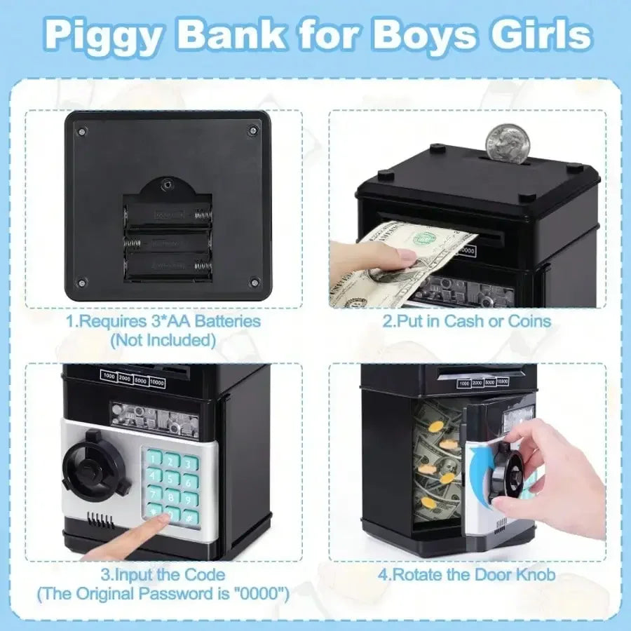2026 Piggy Bank Cash Coin Can ATM Bank Electronic Coin Money Bank For Kids Age 3-12, Money Savings Box Mini ATM Coin Bank Toys Gifts For 3 4 5 6 7 8 9 10 11 12 Year Old Boys Girls