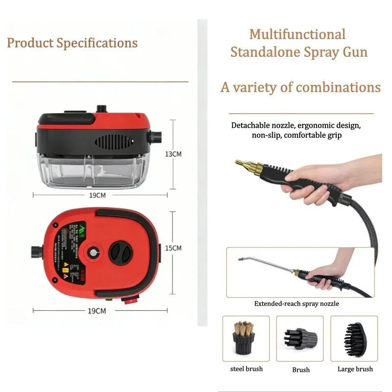 Portable High Pressure Steam Cleaner With Multi Nozzles For Cleaning