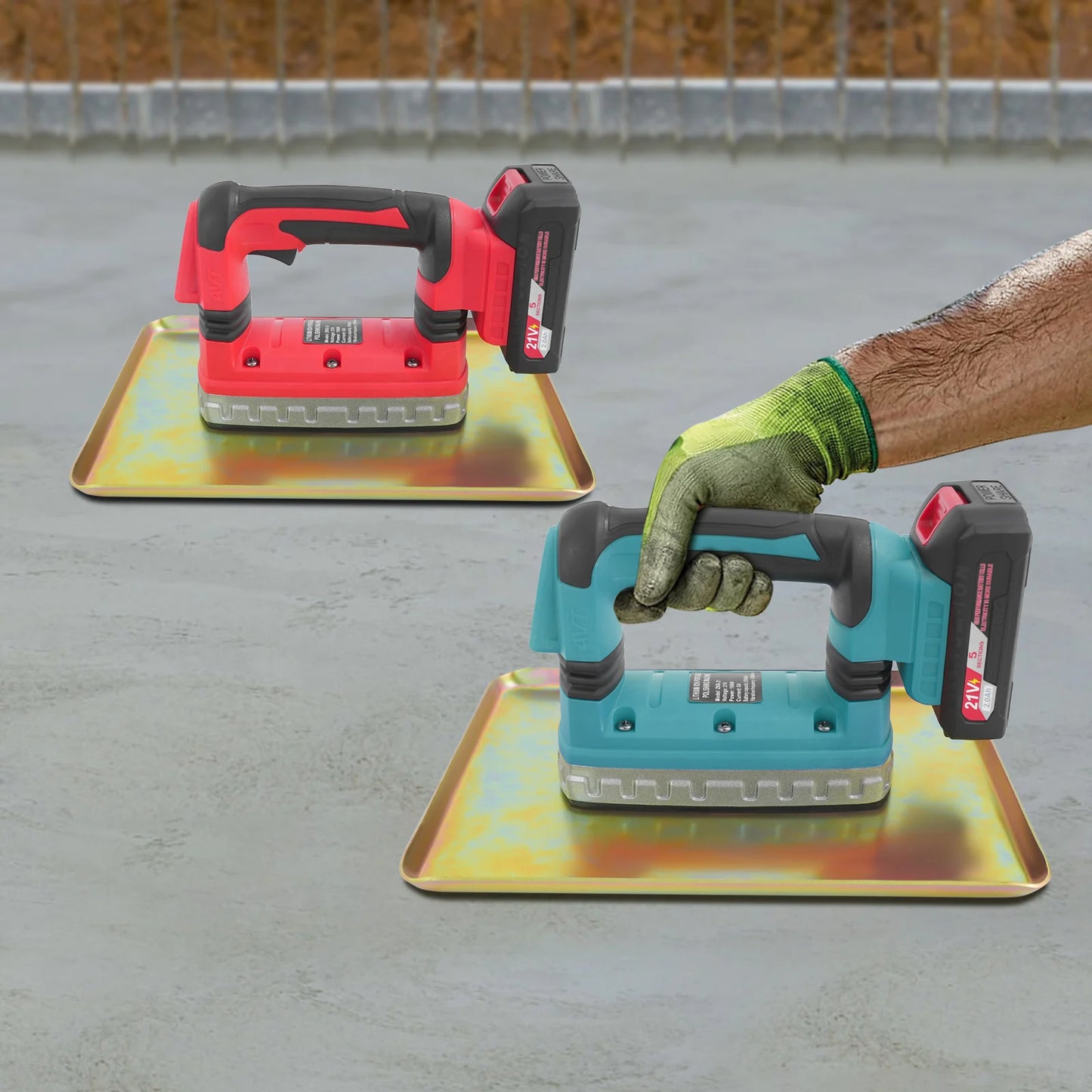 Red/Blue Concrete Flat Plate Vibrator 6 Gear Portable Concrete Trowel 160W Cement Vibratory Smoothing Machine for Road House Dam