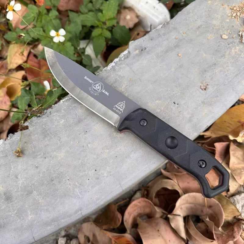 Outdoor Straight Knife D2 Steel Blade Camping Wilderness Tactical Hunting Knife EDC Pocket Knife Clearing Obstacle Knife
