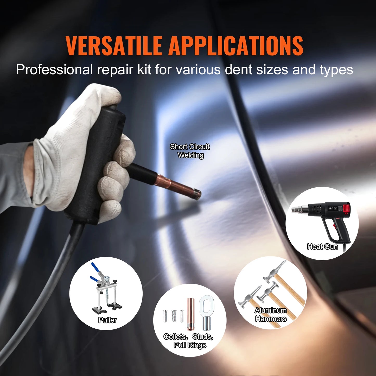 SucceBuy Spot Welder Dent Puller 300W Dent Repair Kit with Heat Gun Auto/Manual Welding Mode Spot Welding Machine for Car Repair
