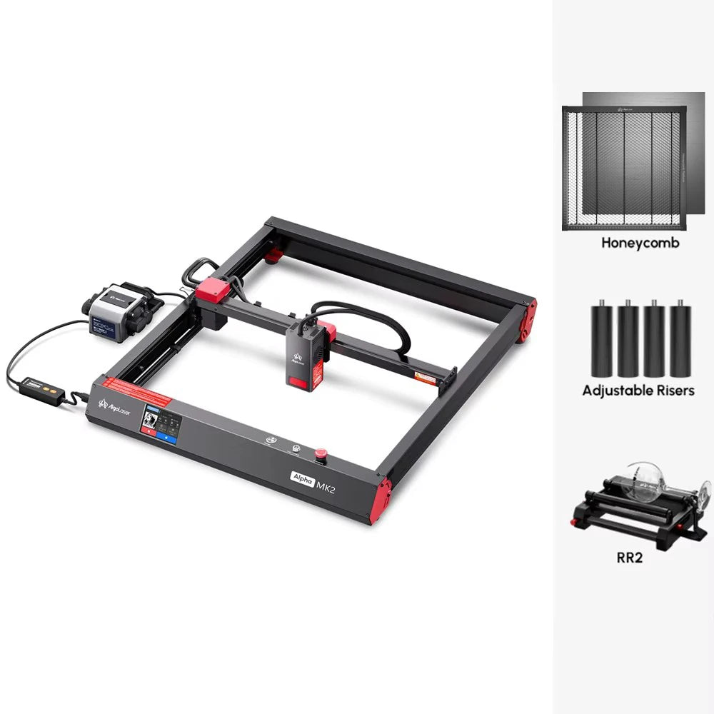 AlgoLaser Alpha MK2 Laser Engraver 20W Powerful Laser Engraving Cutter Machine for Business, 3.5” Touch Screen Offline Control