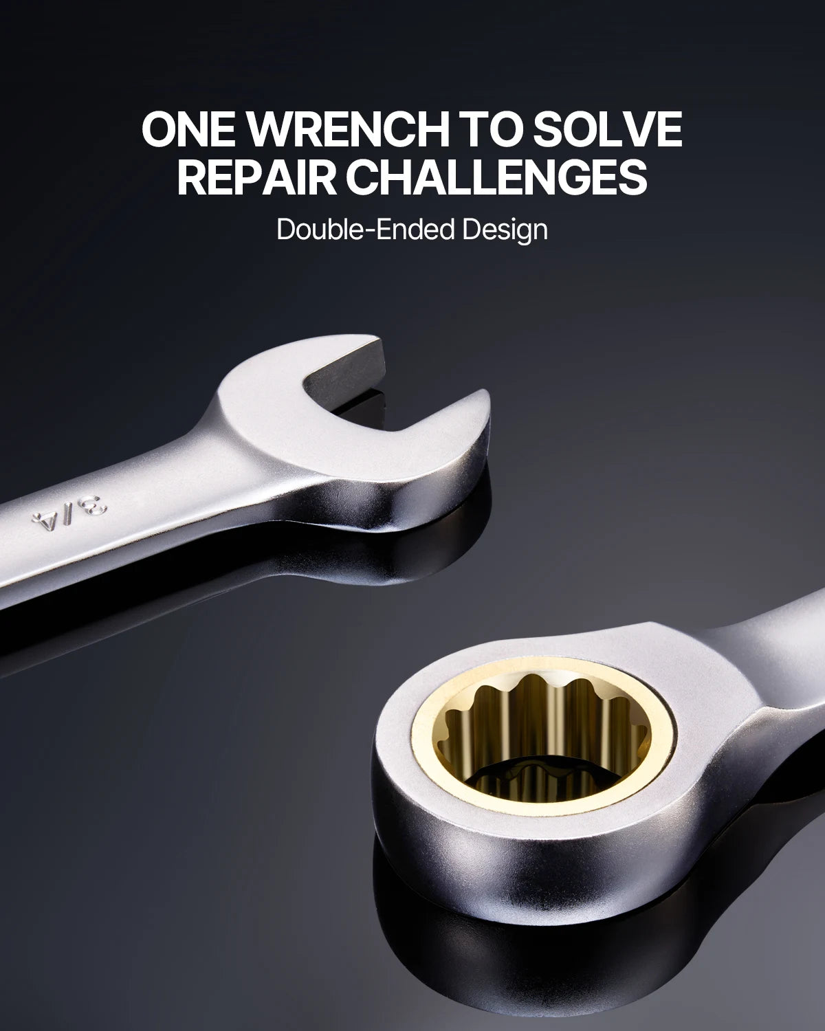 SucceBuy Combination Wrench Set 24/30-Piece Ratcheting Wrench Set with Organizer Rack Cr-V Steel Wrench Set SAE  Metric