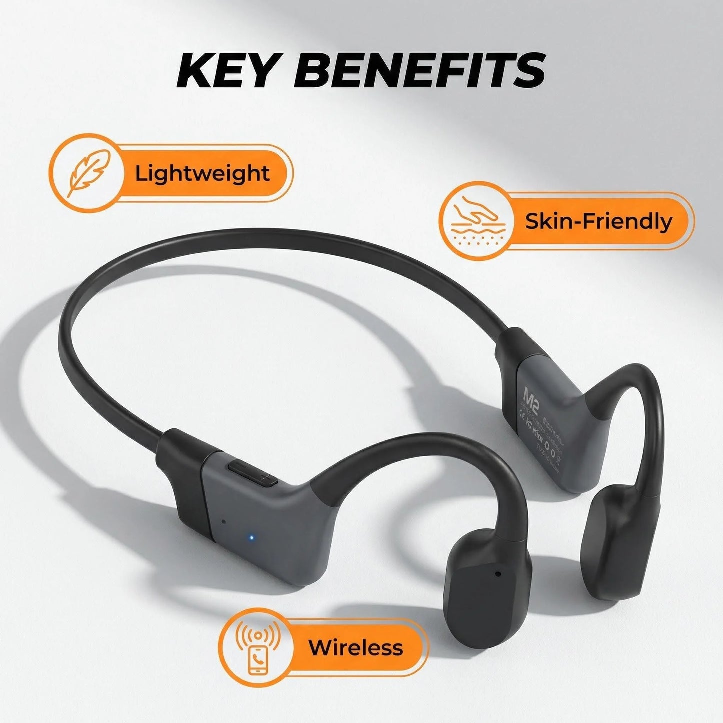 Bone Conduction Wireless Earphones Open Ear Bluetooth 5.3 Headset