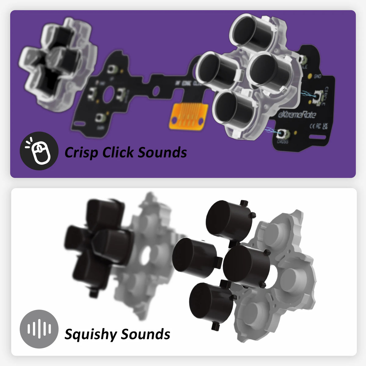eXtremeRate Face Buttons Clicky Kit For Ps5 Edge Controller