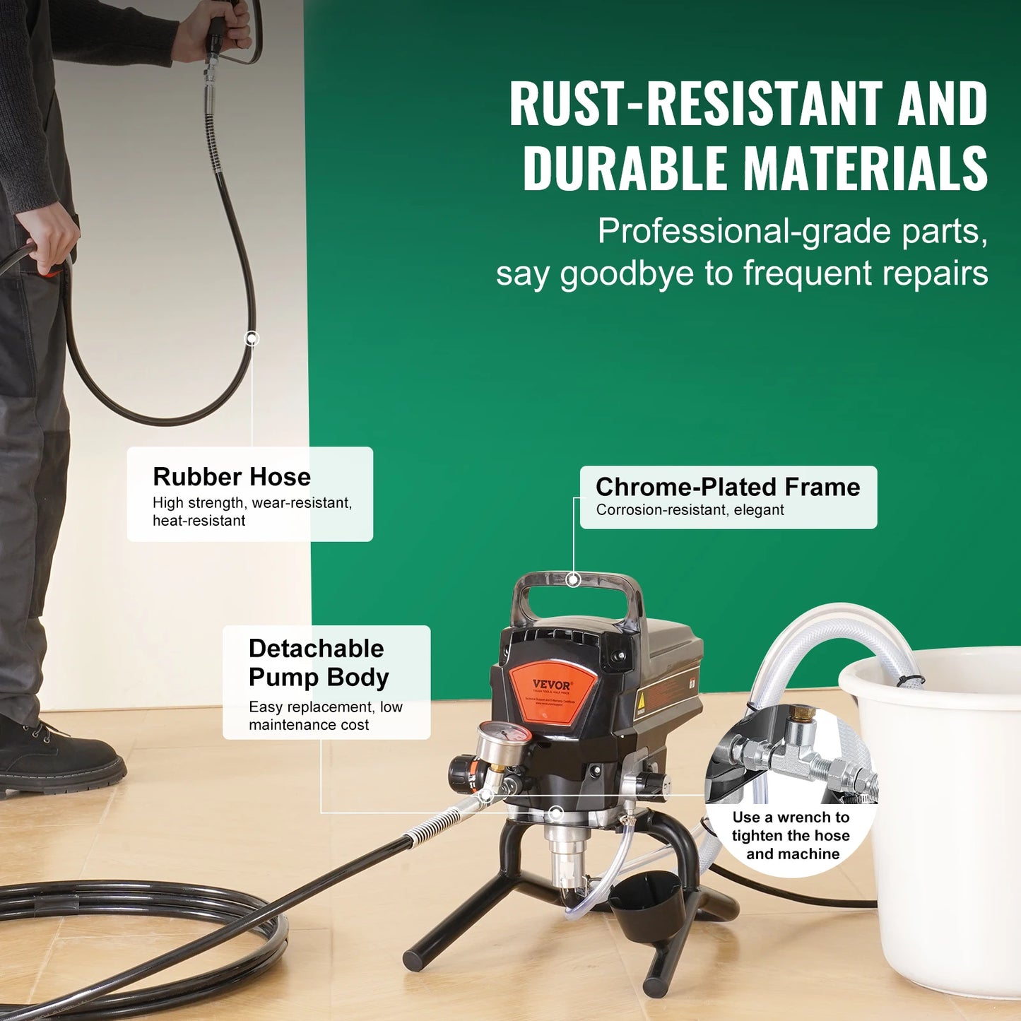 SucceBuy 750W 950W Airless Paint Sprayer 3000PSI High Efficiency Electric Airless Sprayer Handheld Paint Sprayers Home Interior