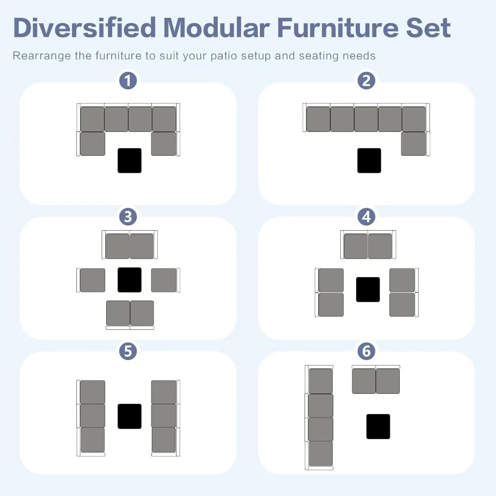 Xiaolang Outdoor Wicker Sectional Sofa Set With Patio Coffee Table