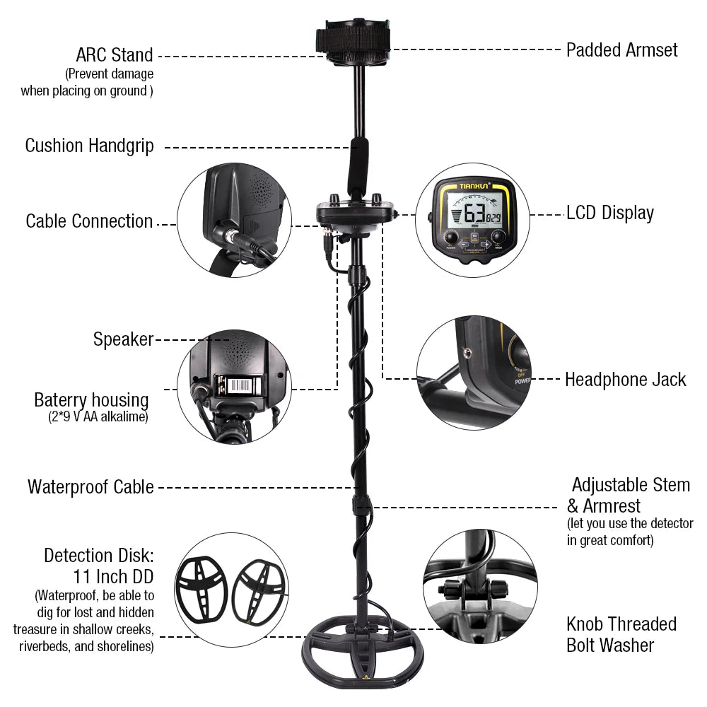 TX-850 Underground Metal Detector Professional Scanner Finds Gold And Coins