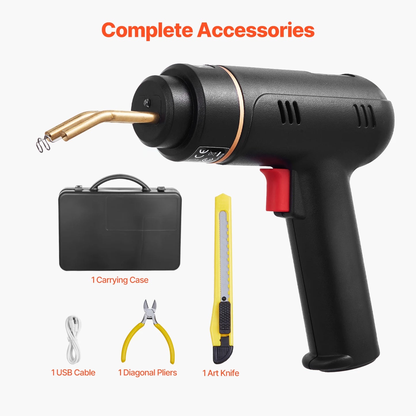 SucceBuy Cordless Plastic Welder 120W Plastic Welding Gun Rechargeable Hot Staple Welding Gun Plastic Car Bumper Repair Kit