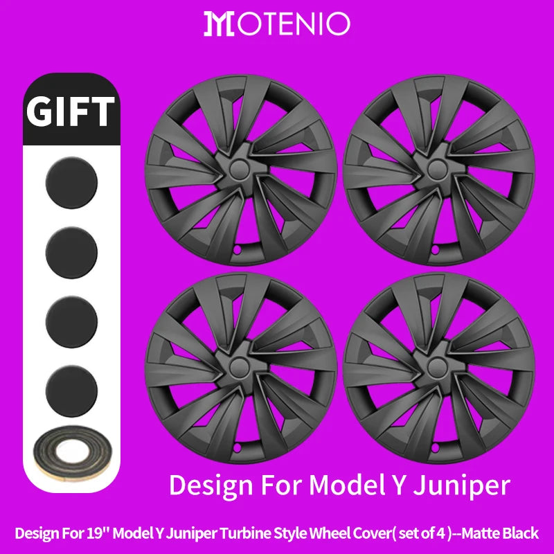 MOTENIO Tesla Model Y Turbine Wheel Cap Set For Hubs