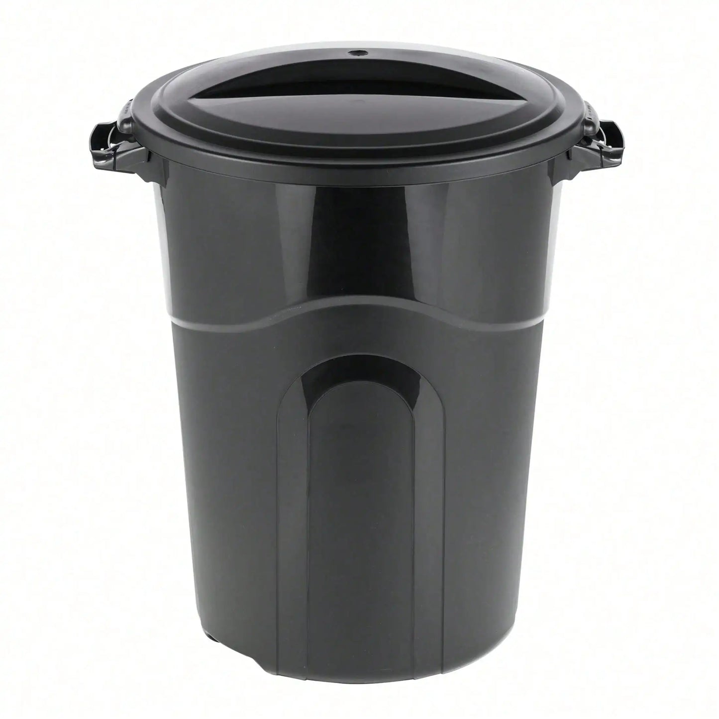 32 Gallon Heavy Duty Plastic Garbage Can, Included Lid, Indoor/Outdoor, Black