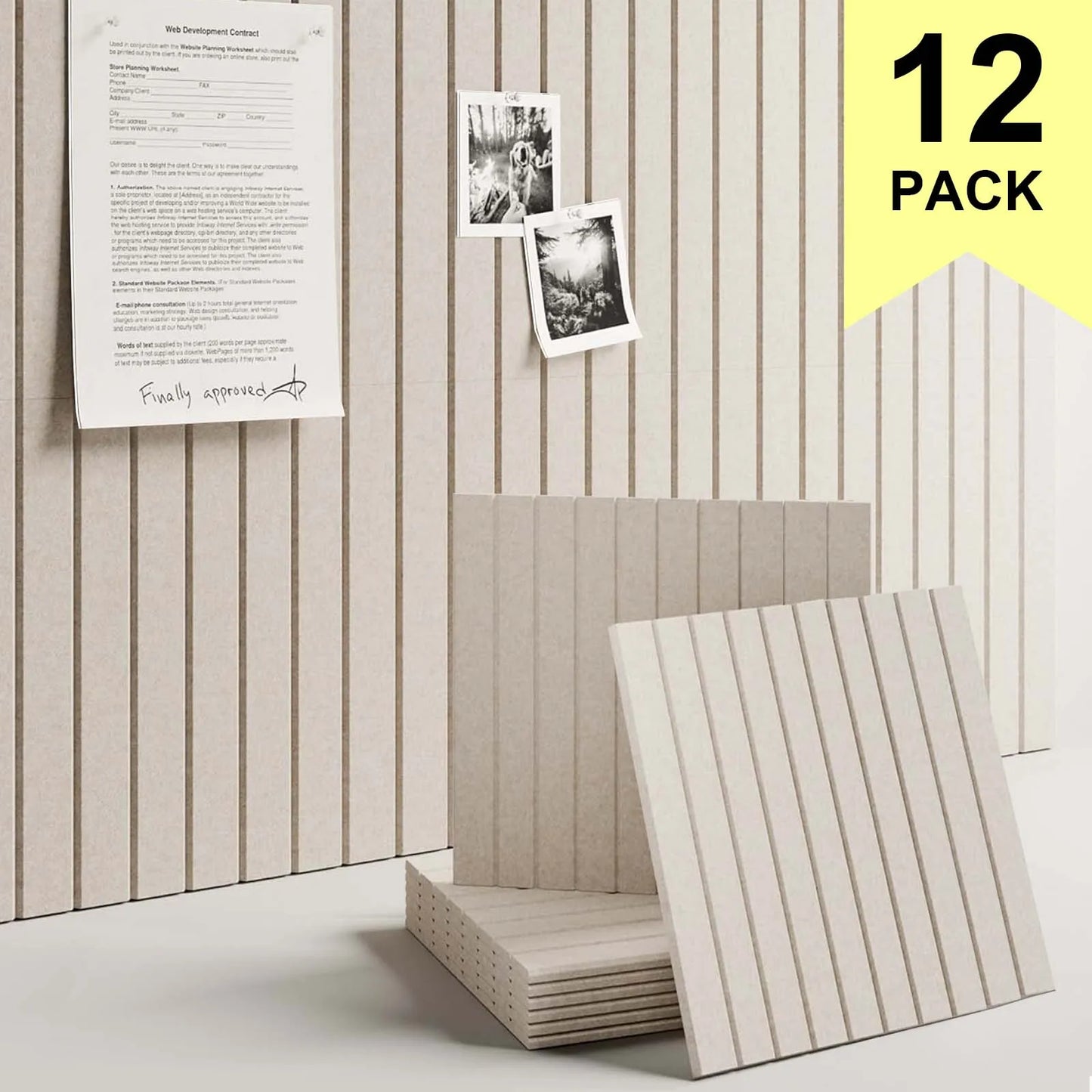 6/12PCS Felt Wall Panel Stickers Decorative Bulletin Board for Photo Display Living Room Bedroom TV Background Wall Home Decor School Decor