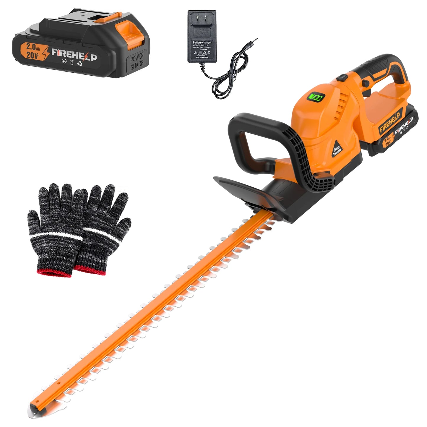 Cordless Hedge Trimmer & Pruner, Optional Mini Hedge Trimmer | 20V Battery, 22-inch Blade, Ideal for Lawns, Shrubs and Branches