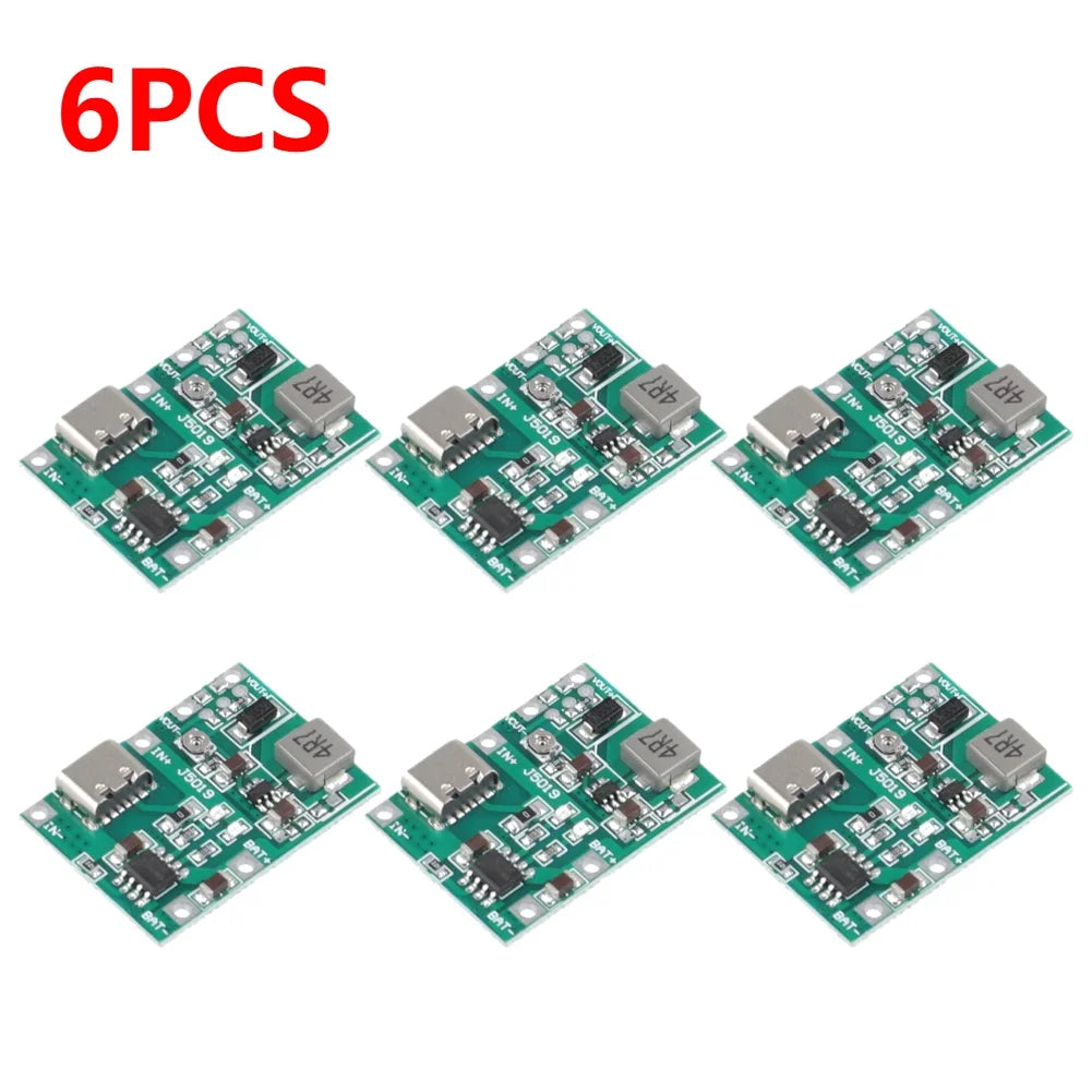 1-10PCS Lithium Li-ion 18650 Battery Charger Board Boost Module Type-C 3.7V 4.2V DC-DC Step Up Boost Module TP4056 DIY Kit Parts