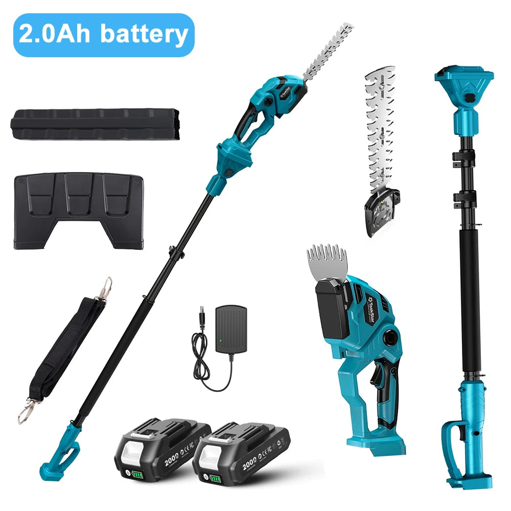 TaskStar 3-in-1 Cordless Telescopic Pole Hedge Trimmer&Electric Grass Shears&Hedge Clippers For Garden Weed Bush Tree Branches