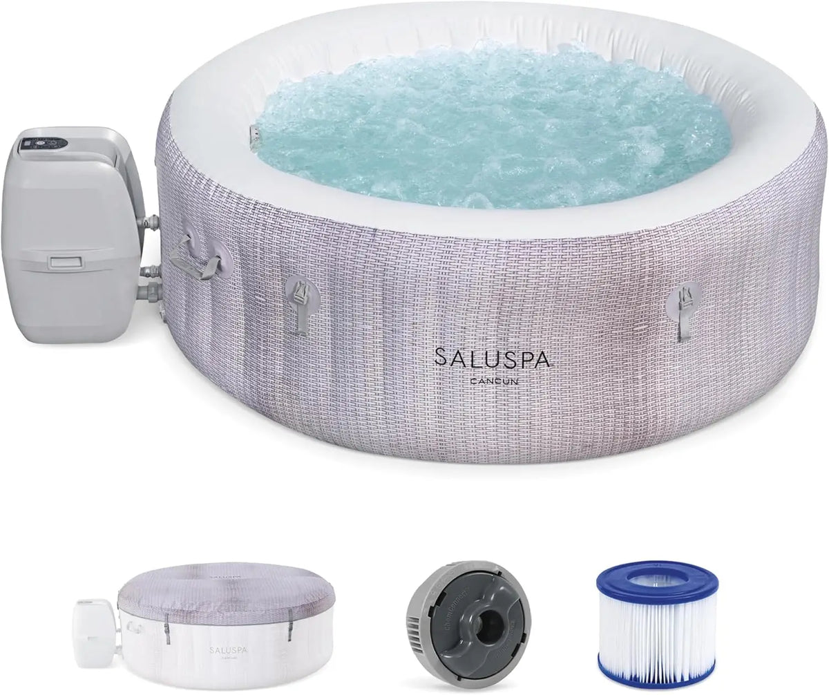 SaluSpa Portable Inflatable Hot Tub Featuring 120 Relaxing Airjet Bubbles