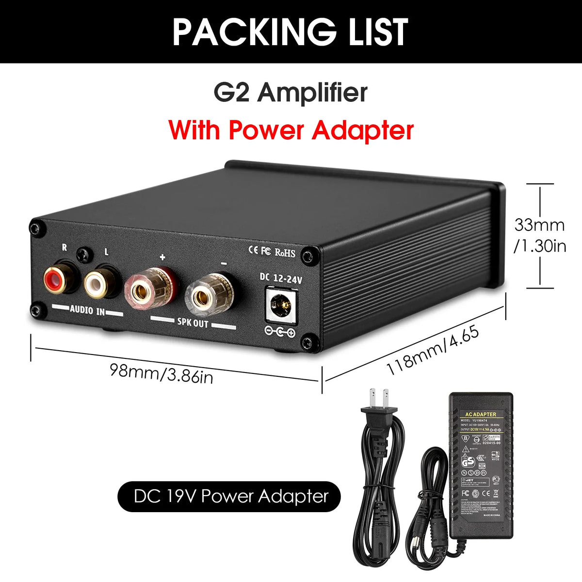 Nobsound Hi-Fi G2 Mono Channel Digital Amp Subwoofer / Full-Frequency Mini Stereo Audio Home Desktop Power Amplifier 100W