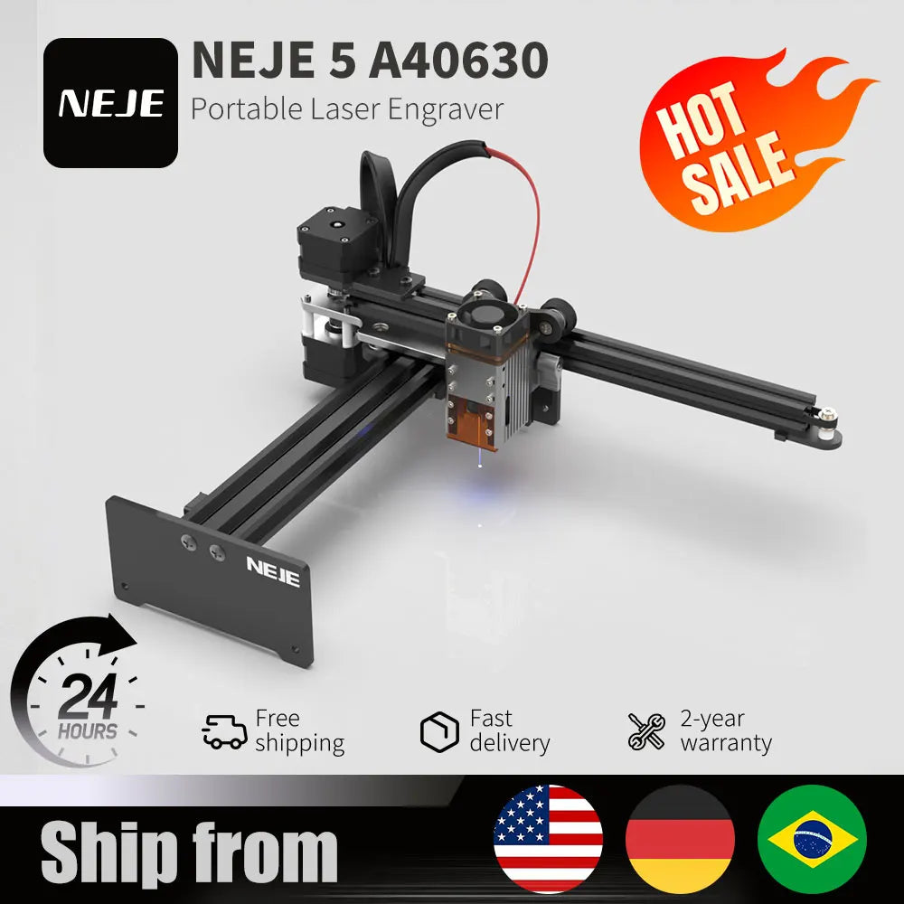 NEJE 5 A40630 20W Portable Smal Laser Engraver Laser Cutting Machine for Logo Metal Wood Plastic Acrylic leather Acrylc Beginner