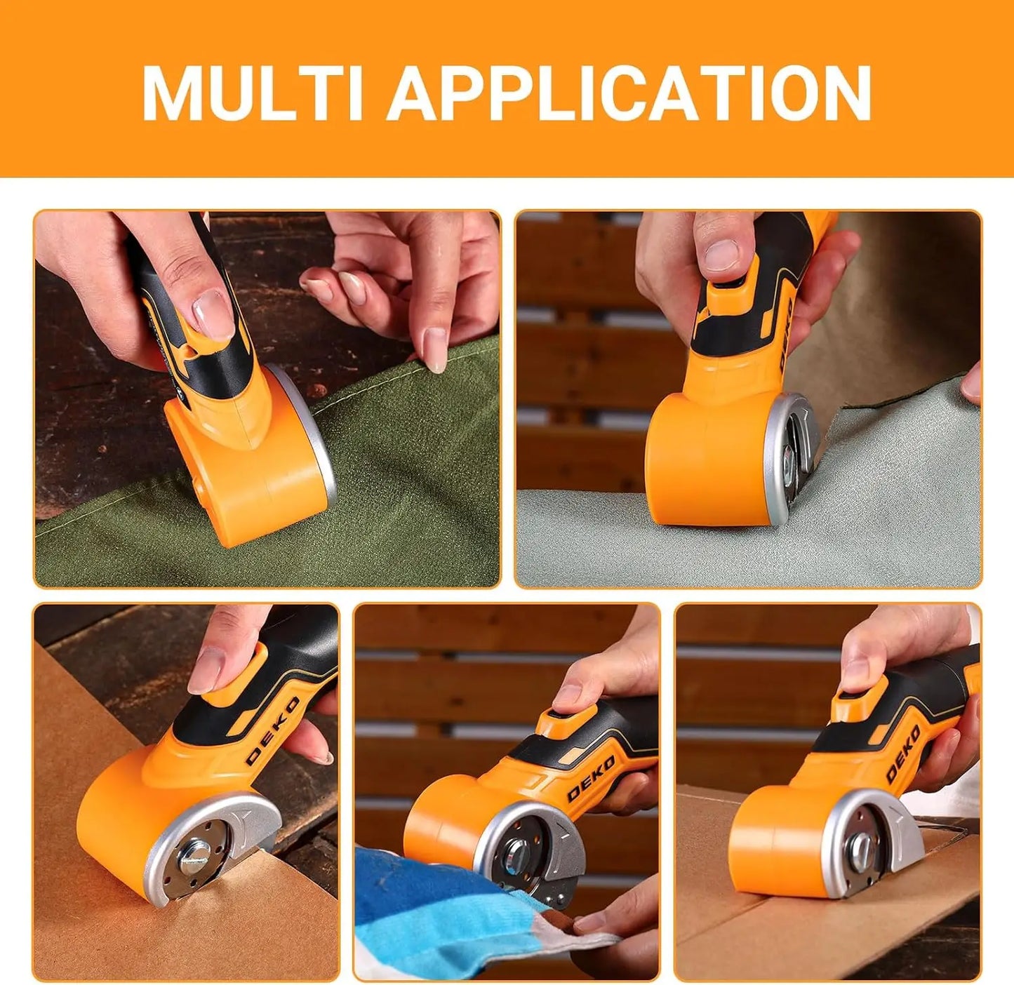 DEKOPRO Professional 3.7 V Electric Sewing Scissors – Multifunctional Electric Scissors – Powerful Cardboard Cutter for Fabric,