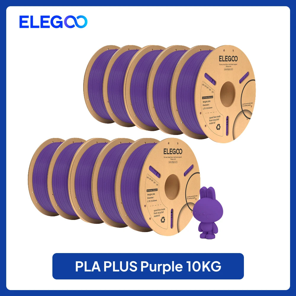 ELEGOO 4KG/5KG/10KG PLA+ Filament 1.75mm 3D PLA for FDM Printer