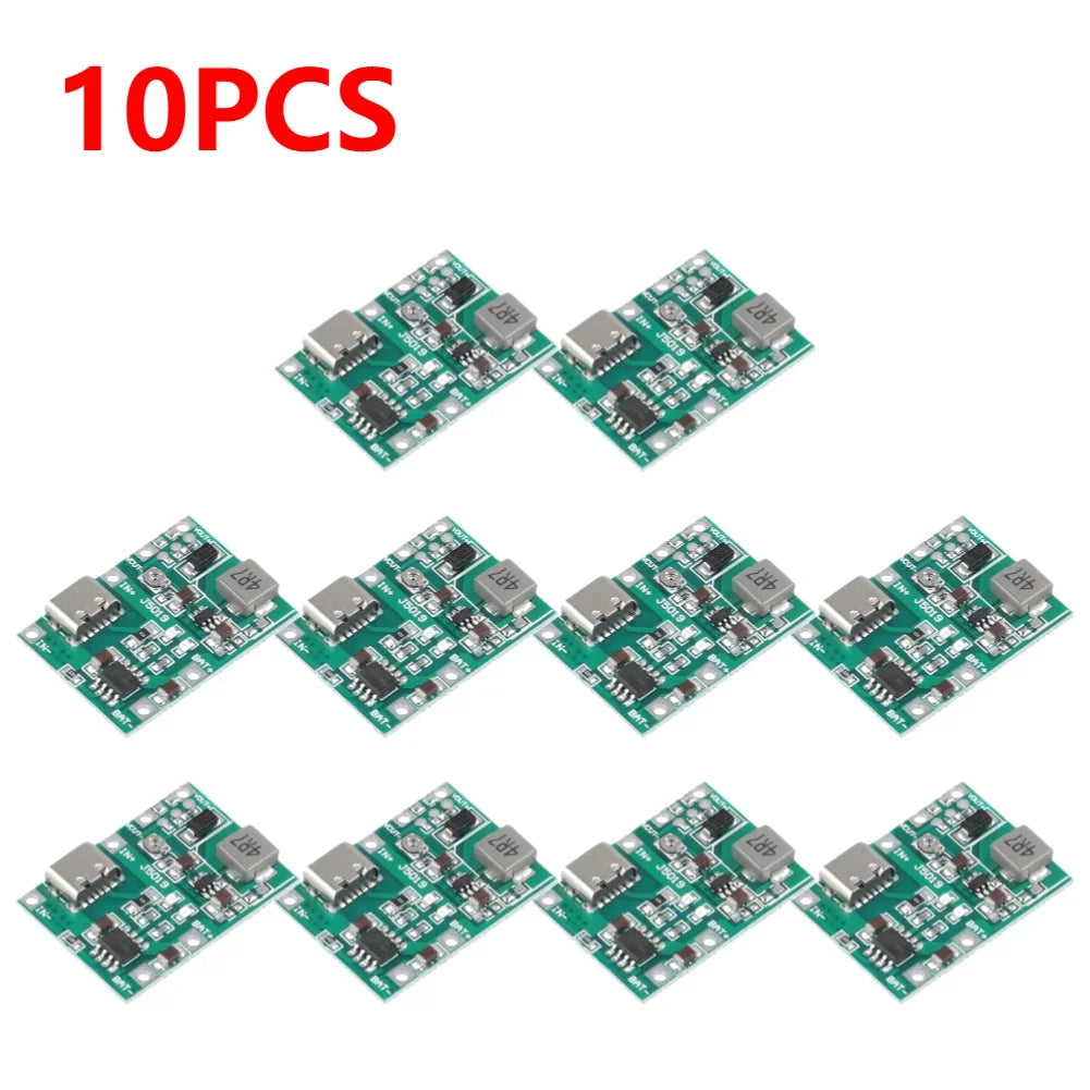 1-10PCS Lithium Li-ion 18650 Battery Charger Board Boost Module Type-C 3.7V 4.2V DC-DC Step Up Boost Module TP4056 DIY Kit Parts