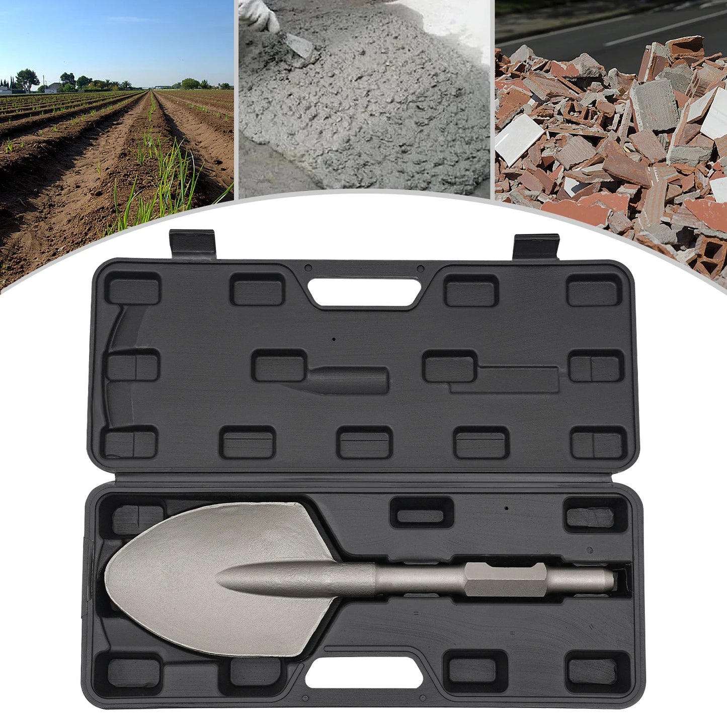 44x13.5cm Sharp Shovel Shank Demolition Hammer Clay Spade Shovel Chisel Long Shovel Bit for Electric Jack Hammer for Chiseling