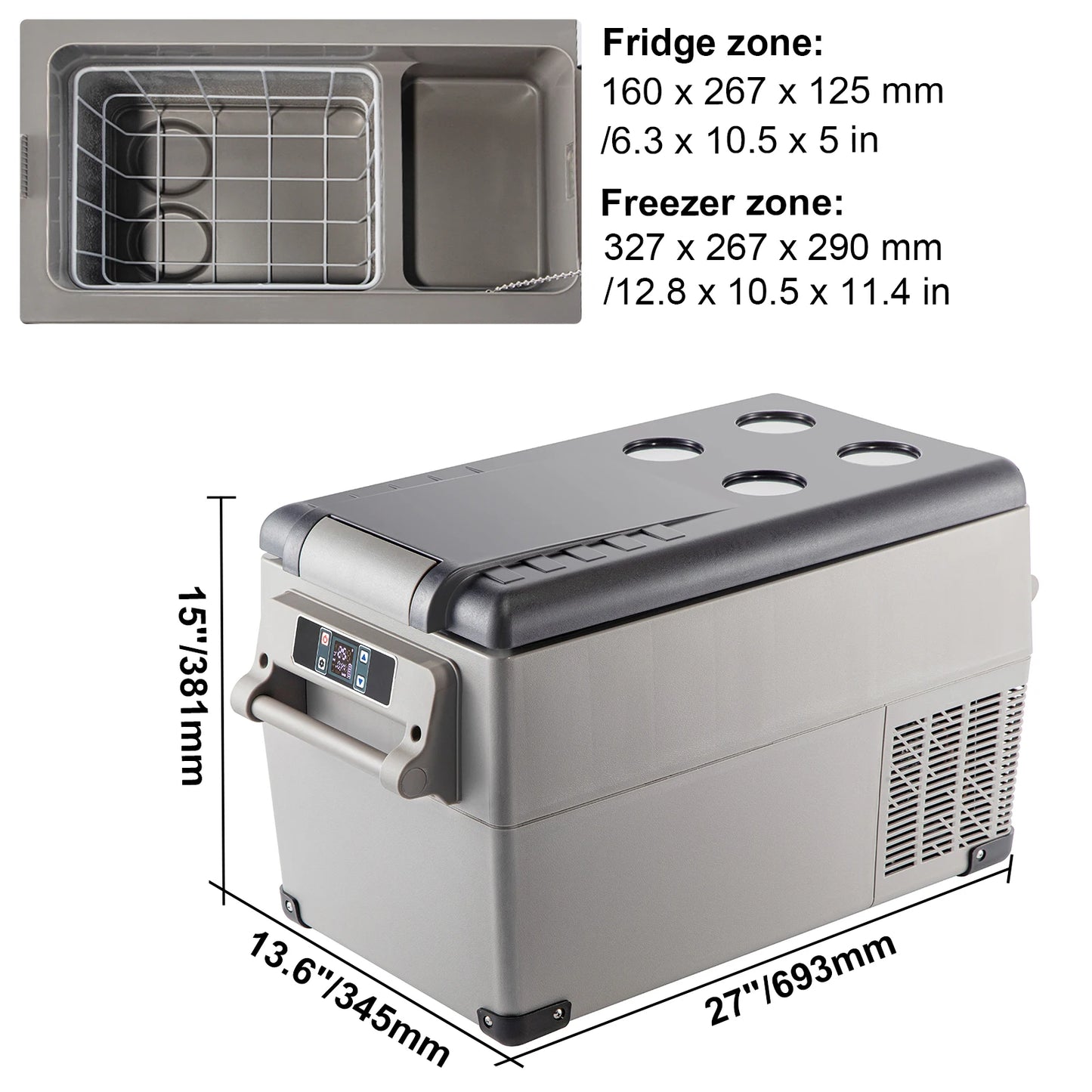 SucceBuy 20L 22L 35L 45L 55L Car Refrigerator Mini Fridge Freezer Portable Compressor Cooler 12/24V DC 110-240V Ice Box