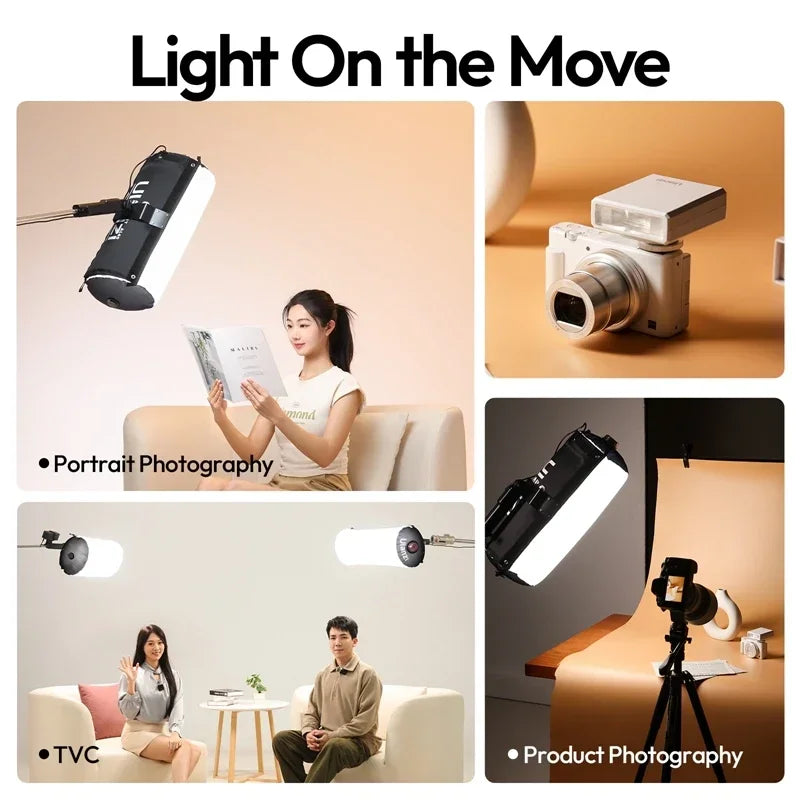 Ulanzi AL60 AL120 68W 136W Inflatable Air Tube Light APP Control LED Light 2700K-6500K Bi-Color Handheld Light for Photography