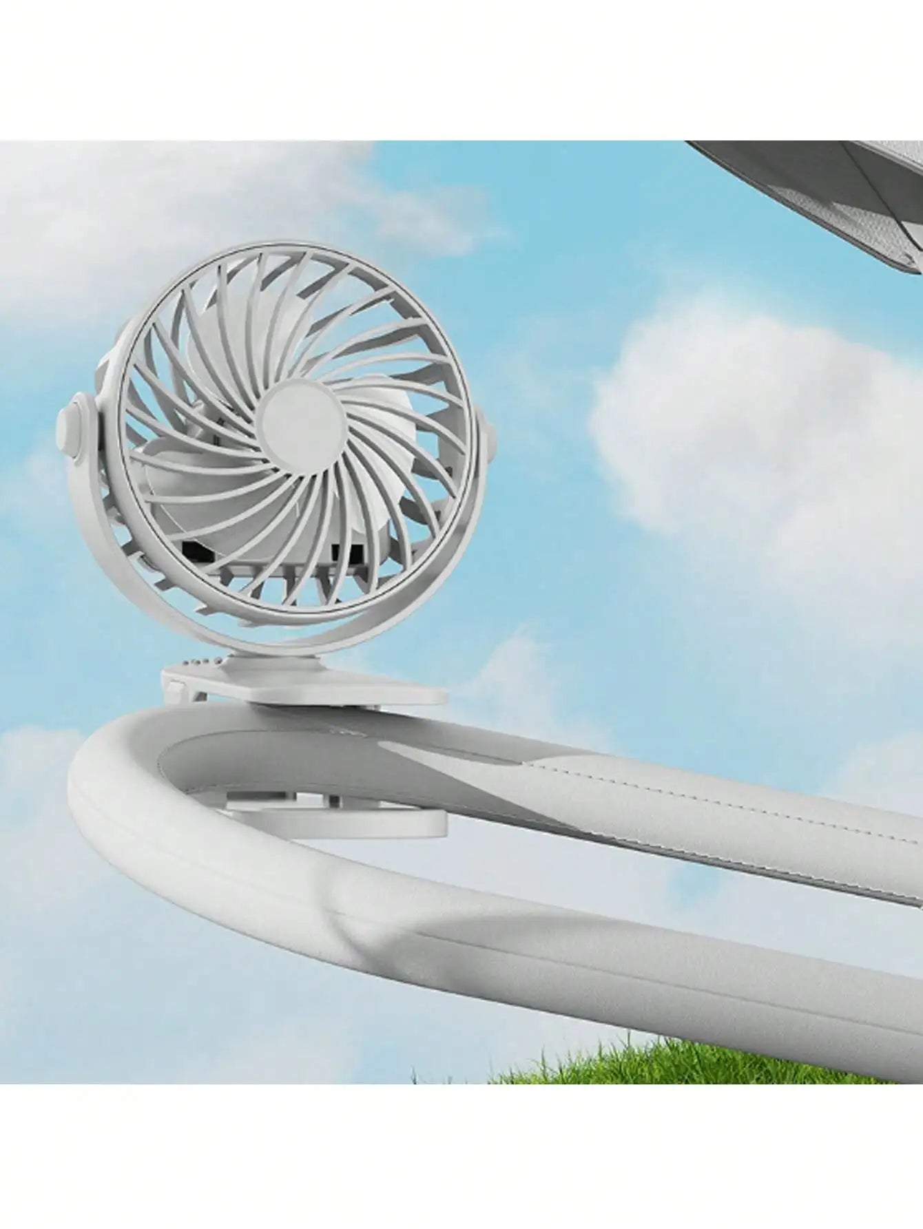 Portable Clip Fan With LED, 360° Adjustable Mini USB Powered Fan, Suitable For Office, Bedroom, Travel And Camping, With Base, Battery Powered, For Indoor And Outdoor Use