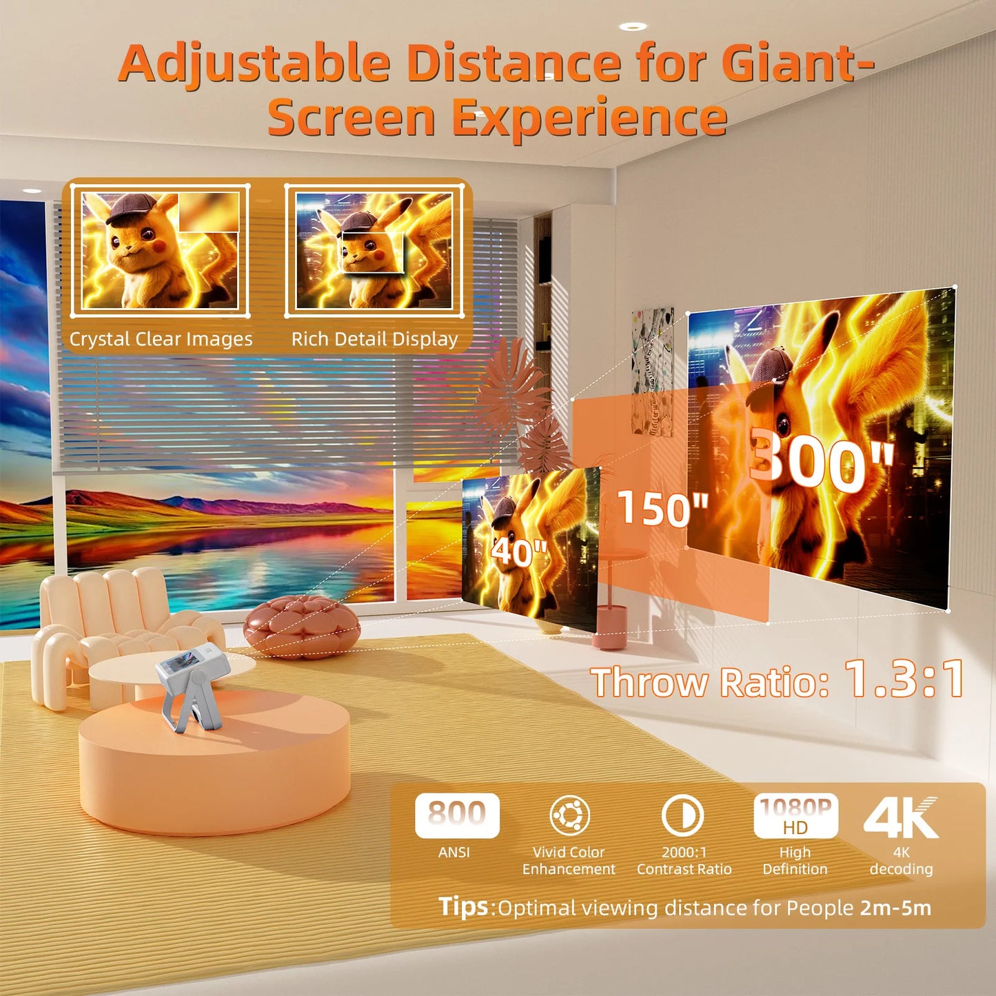 Xbj A5Pro Smart Touchscreen Projector With Wifi Auto Keystone