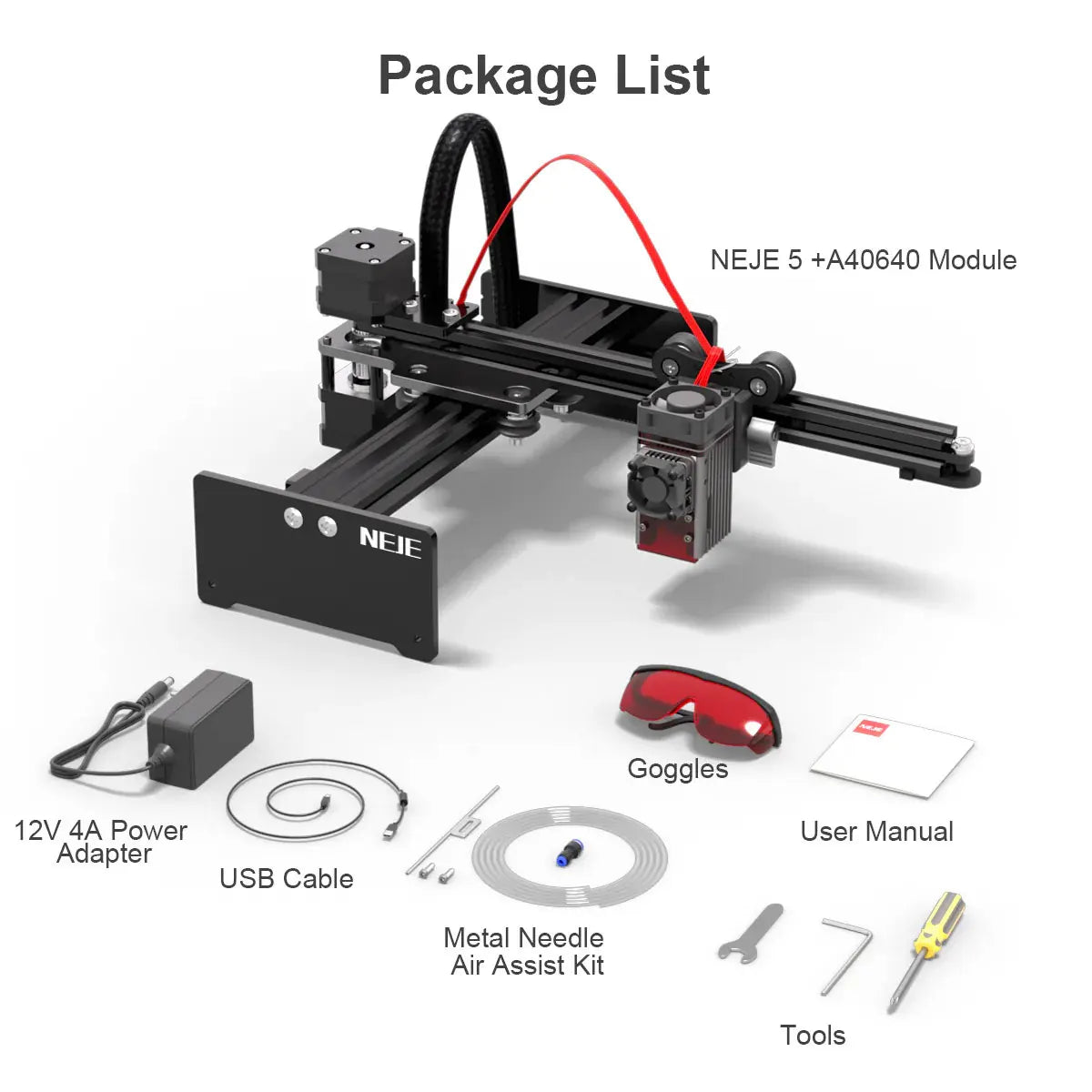 NEJE 5 A40630 20W Portable Smal Laser Engraver Laser Cutting Machine for Logo Metal Wood Plastic Acrylic leather Acrylc Beginner