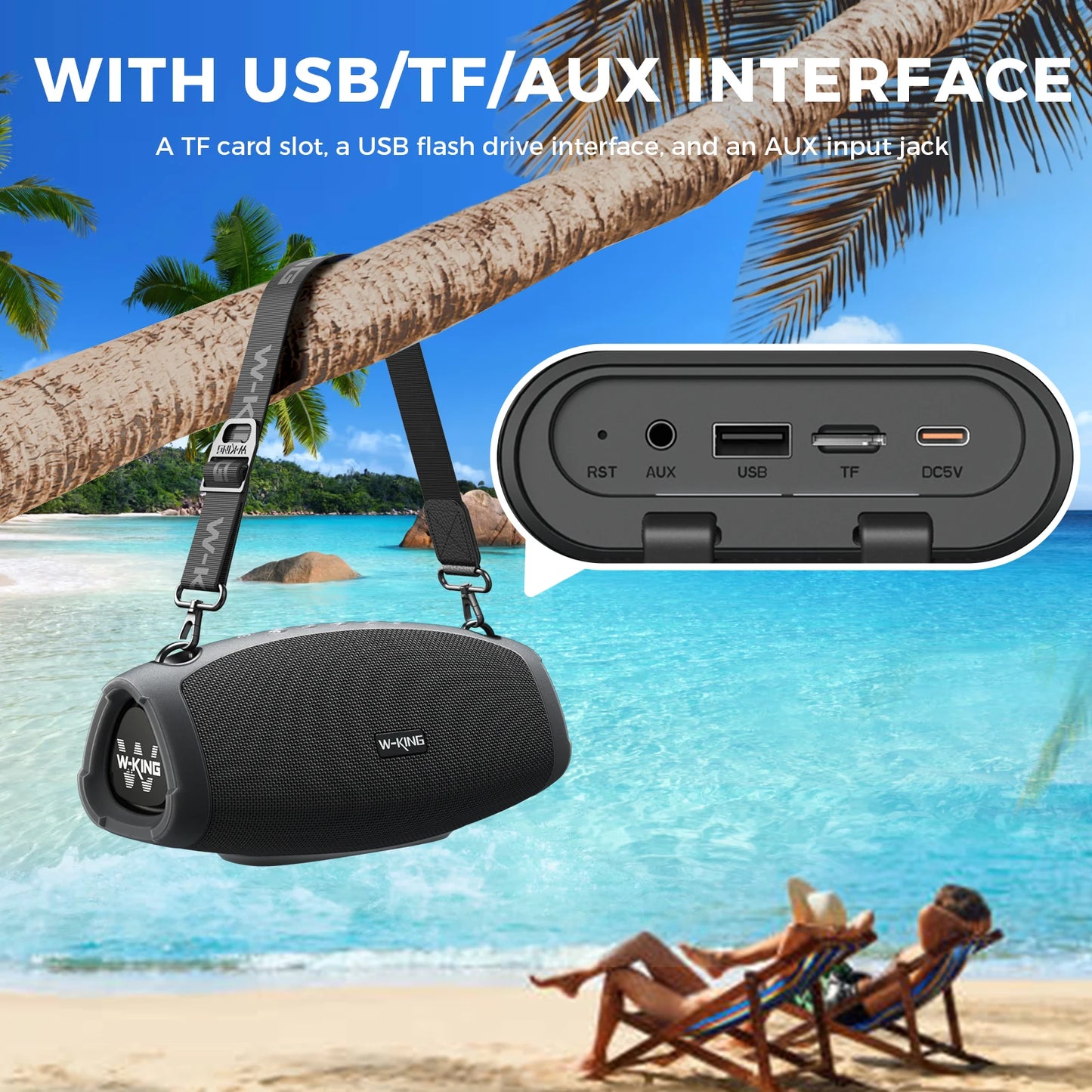 W King X10mic 120 Watt Portable Waterproof Bluetooth Speaker With Microphone