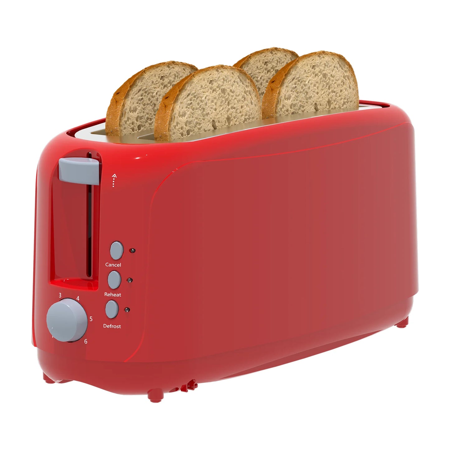 4 Slice Extra Long Slot Toaster with 6 Browning Levels & Defrost/Reheat Functions