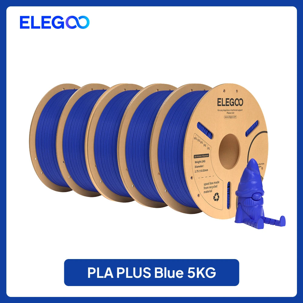 ELEGOO 4KG/5KG/10KG PLA+ Filament 1.75mm 3D PLA for FDM Printer