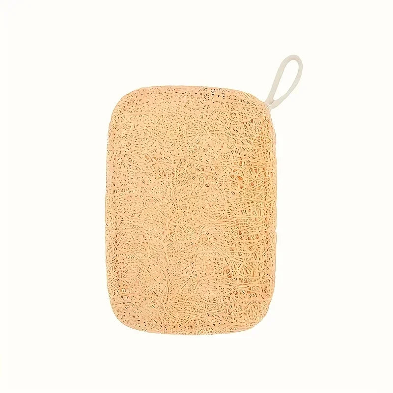 6pcs Natural Loofah Exfoliating Sponges - Gentle Body Scrubber for Shower & Bath, Bamboo Fiber Cleaning Pads 2042