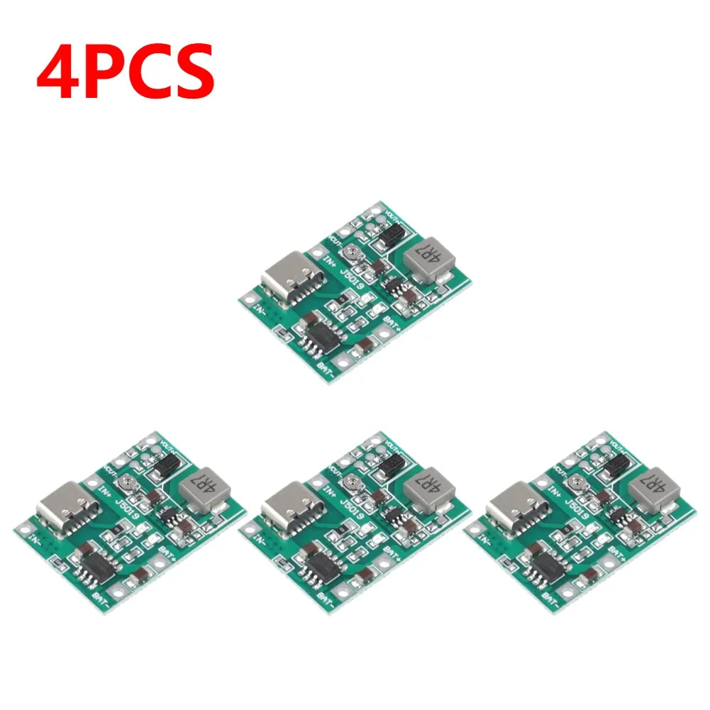 1-10PCS Lithium Li-ion 18650 Battery Charger Board Boost Module Type-C 3.7V 4.2V DC-DC Step Up Boost Module TP4056 DIY Kit Parts