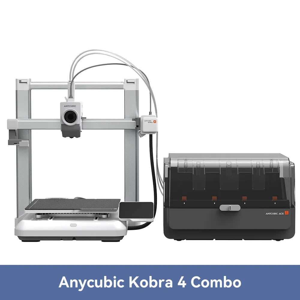 ANYCUBIC Kobra 4/Kobra 4 Combo 600mm/s Fast Printing Multi-Color 3D Printer Up to 8 Colors ACE 2 Pro Filament Drying APP Control FDM 3D Printer