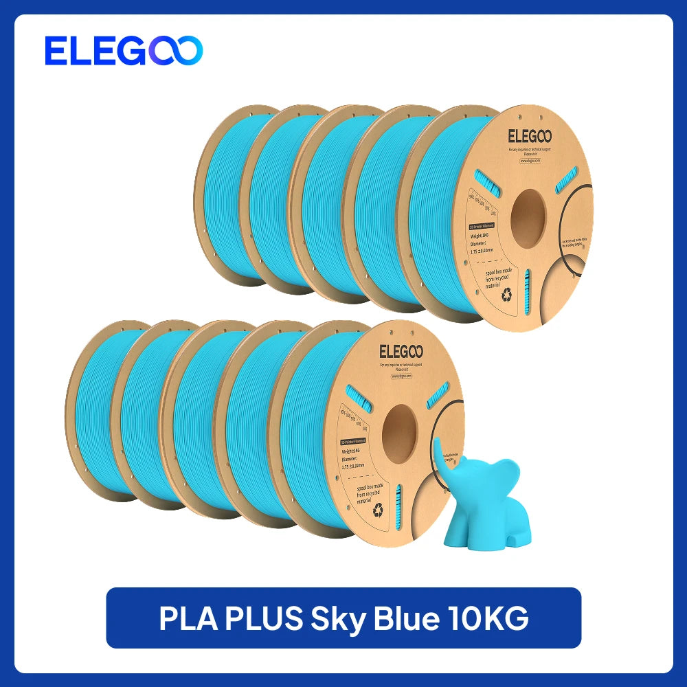 ELEGOO 4KG/5KG/10KG PLA+ Filament 1.75mm 3D PLA for FDM Printer