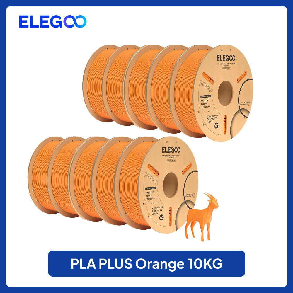ELEGOO 4KG/5KG/10KG PLA+ Filament 1.75mm 3D PLA for FDM Printer