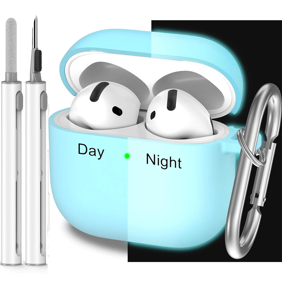 Ceeslin Shock-Absorbing Silicone Case For Airpods 4 With Keychain