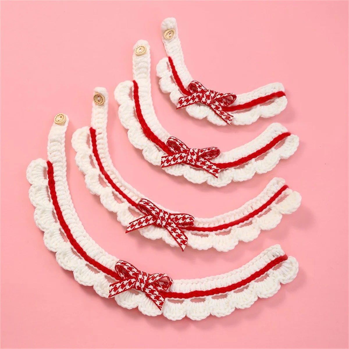 Adorable Hand Knitted Bow Collar For Cats And Dogs