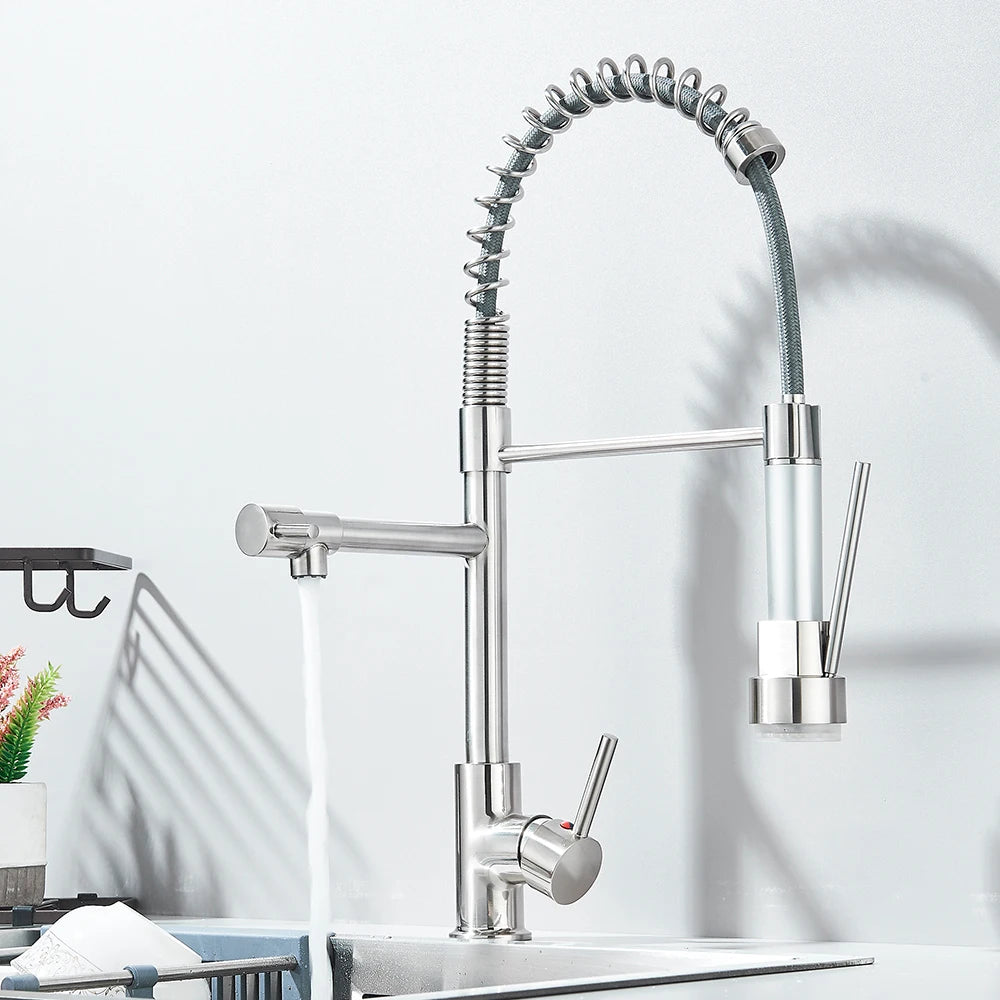 Shinesia Kitchen Pull Down Faucet 304 Stainless Steel Single Handle
