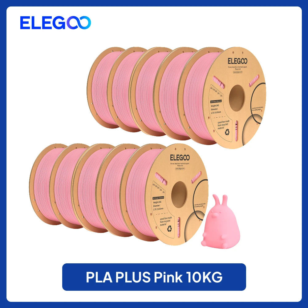 ELEGOO 4KG/5KG/10KG PLA+ Filament 1.75mm 3D PLA for FDM Printer