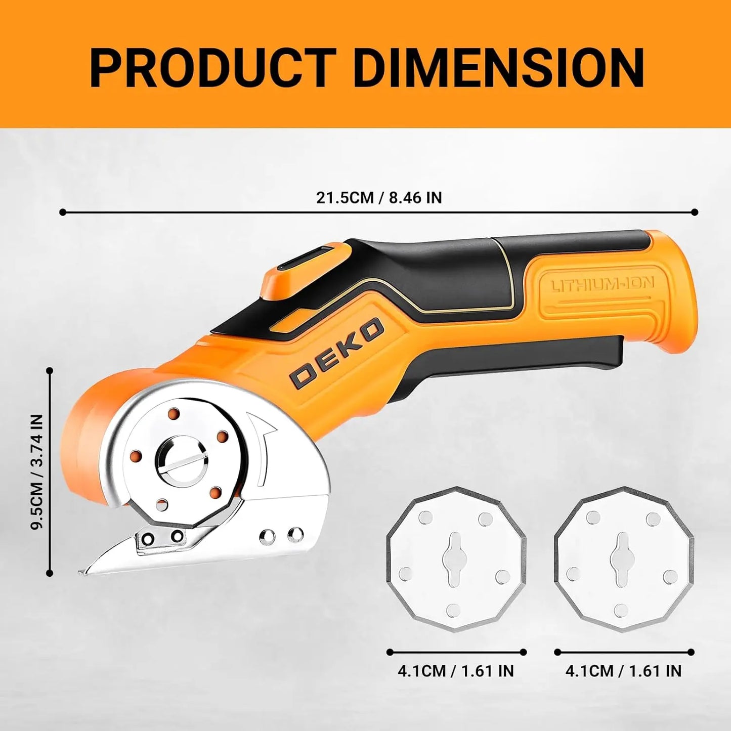 DEKOPRO Professional 3.7 V Electric Sewing Scissors – Multifunctional Electric Scissors – Powerful Cardboard Cutter for Fabric,