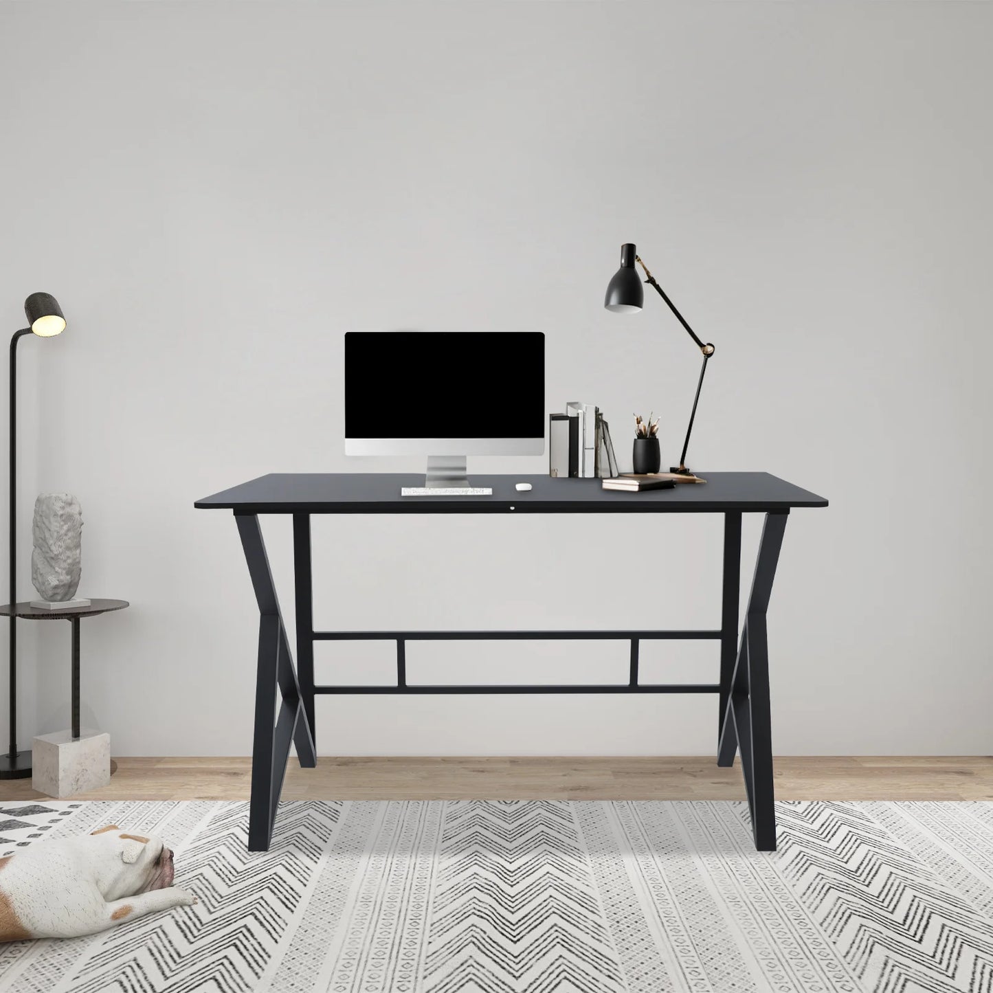 120x60cm/140x60cm K-shaped legs Computer Desk Home Office Writing Desk Ergonomic Student Writing Desk Gaming Desk 110 lbs Load-bearing