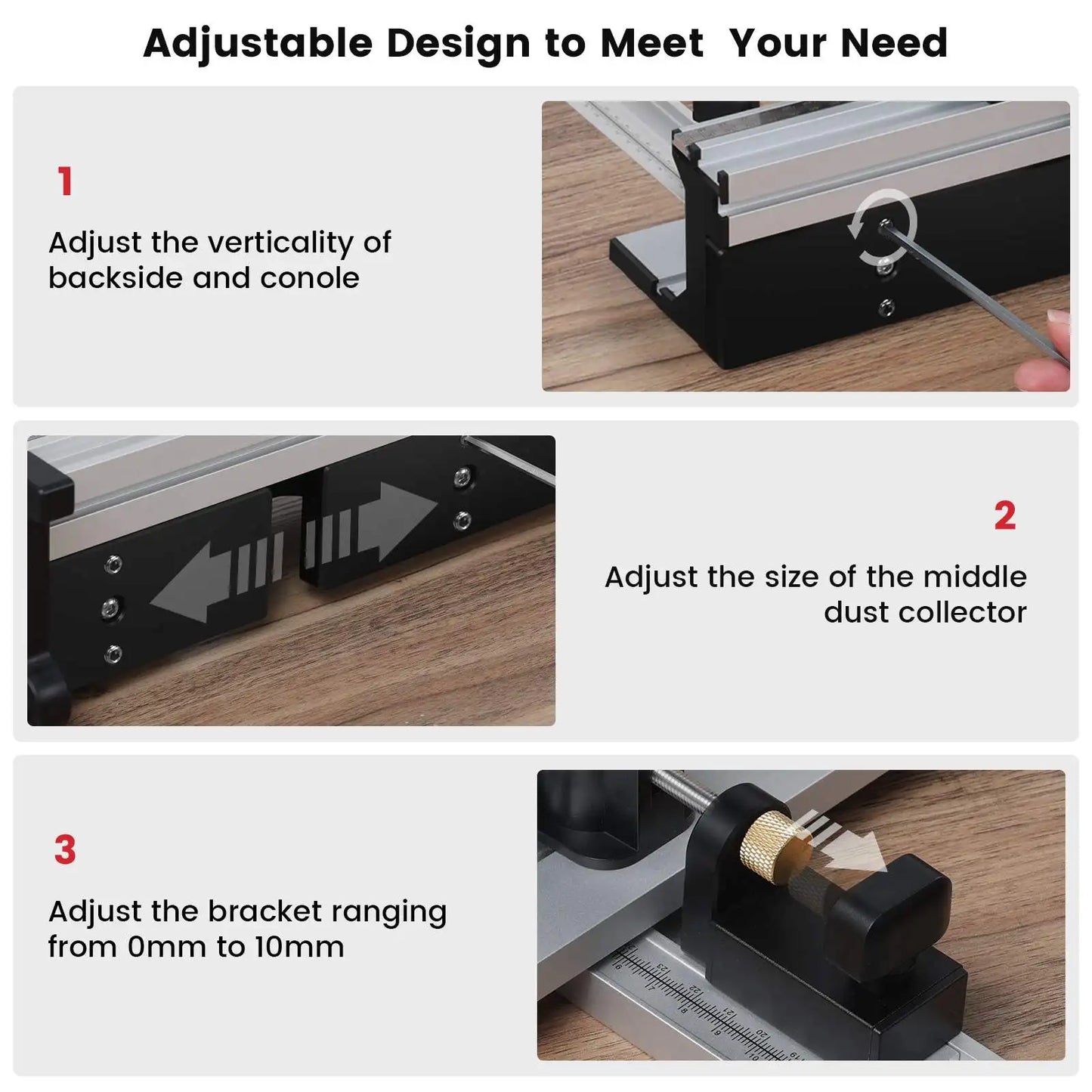 700mm Woodworking Router Table Fence Aluminium Alloy Profile Fence with 300mm T-track Sliding Brackets Bit Guard by ENJOYWOOD