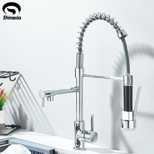 Shinesia Kitchen Pull Down Faucet 304 Stainless Steel Single Handle